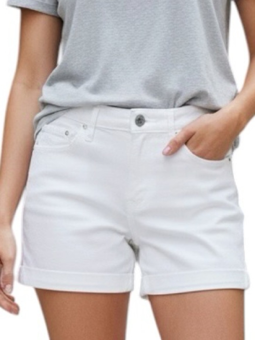 Rebecca Minkoff White Denim Shorts 90s High-Rise Size 2 NWT